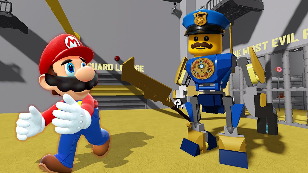 Escape LEGO Barry in Roblox! | Mario Plays