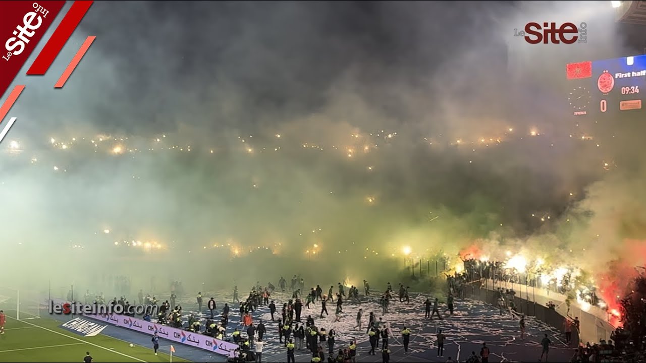 حريق مروع في ملعب دونور بسبب اعتداء مرعب أثناء ديربي الرجاء والوداد 🔥