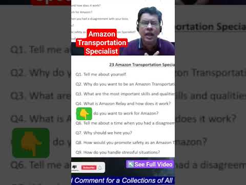 4/5 Amazon Transportation Specialist Interview Questions & Answer | Amazon