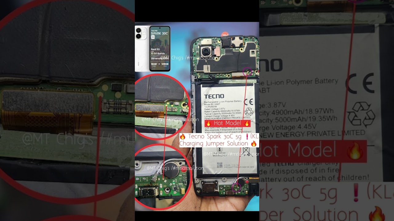 Tecno Spark 30C (KL8H) Charging Fix Solution 🔧