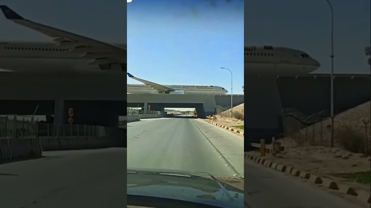 Spectacular Plane Flying Over Dammam Bridge ✈️ | Saudi Arabia's Iconic Airport Scene