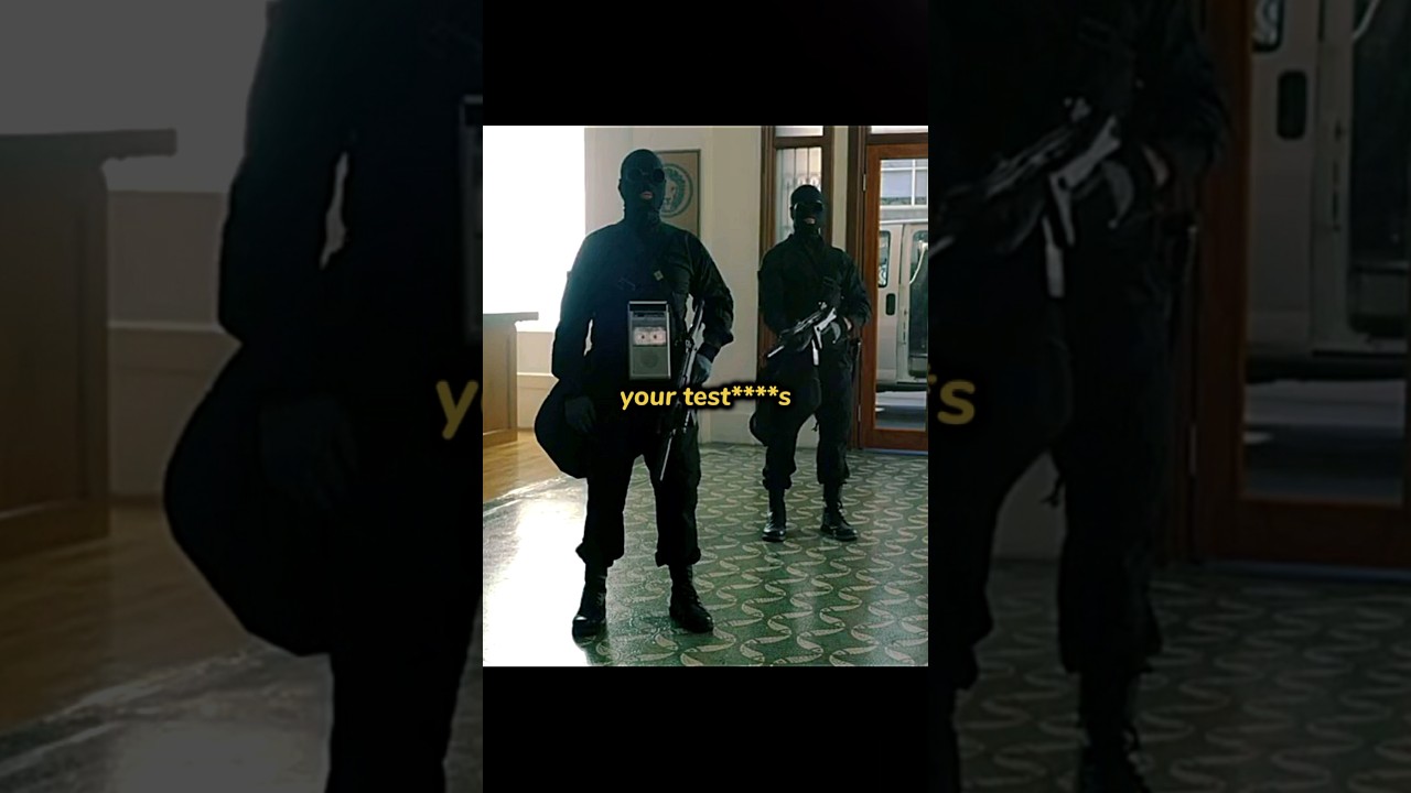 Bank Robbery with Tape Recorder in Dragged Across Concrete