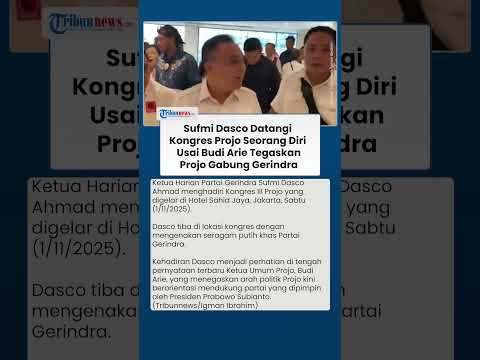Sufmi Dasco Hadiri Kongres Projo, Tindak Lanjut Pernyataan Budi Arie Soal Gabung Gerindra