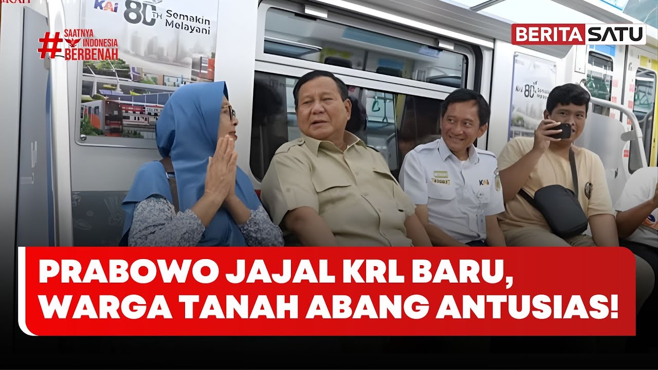 Presiden Prabowo Sapa Warga Saat Uji Coba KRL Menuju Stasiun Tanah Abang