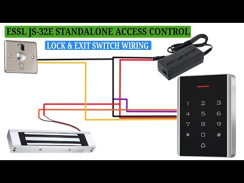 Essl JS-32E Standalone Access control Power supply, EM Lock & Exit switch Wiring connection