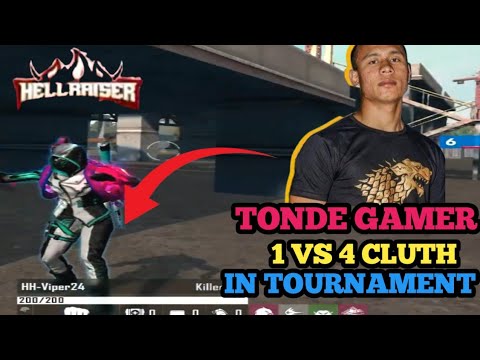 [TOURNAMENT HIGHLIGHT ]TONDE GAMER 1VS 4 CLUTH AGAINST HH VIPER IN HELLRAISER TOURNAMENT