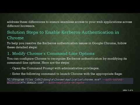 Troubleshooting Kerberos Authentication in Google Chrome and Edge