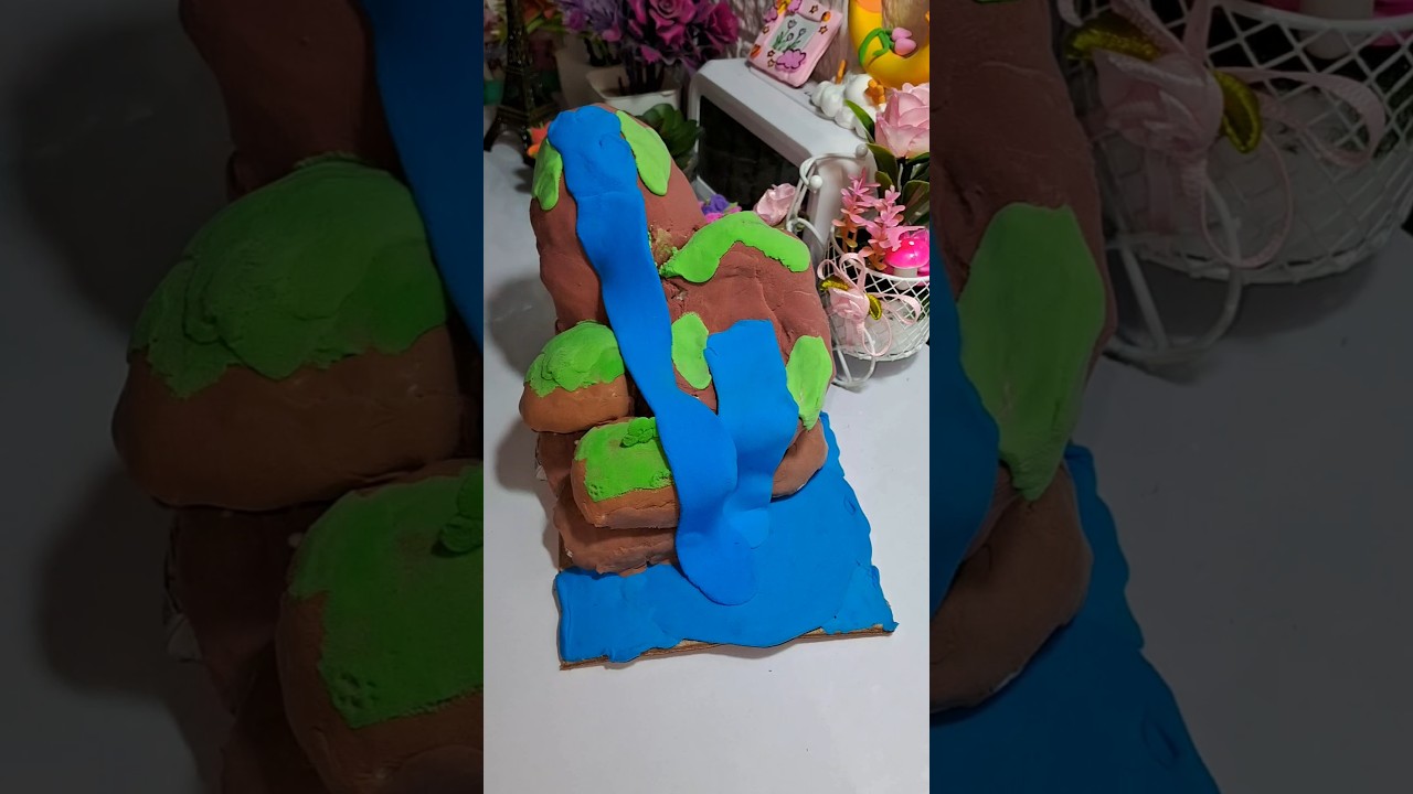 Clay Waterfall Model | DIY Mountain & River Craft | Easy School Project Idea