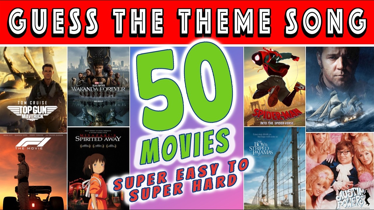 Movie Theme Song Quiz Challenge 🎬 (60 Tracks)