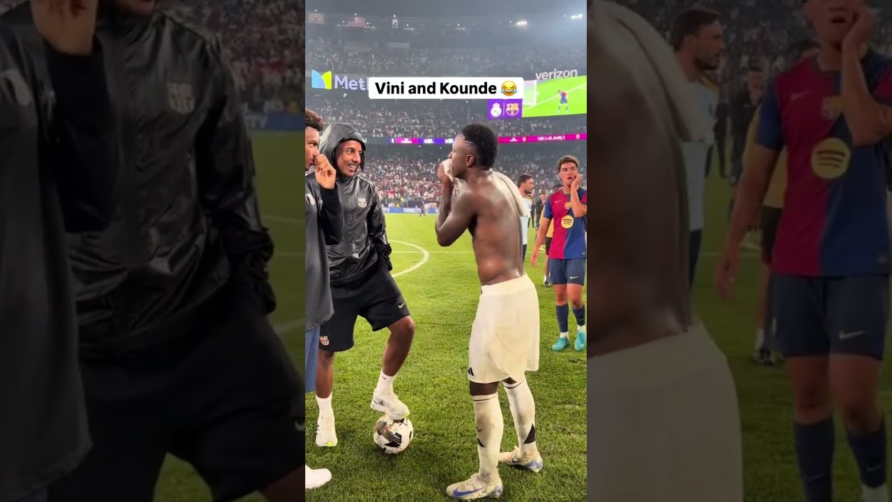 Vinicius y Kounde eran todo sonrisas tras el Clásico 😂 #shorts | ESPN Deportes
