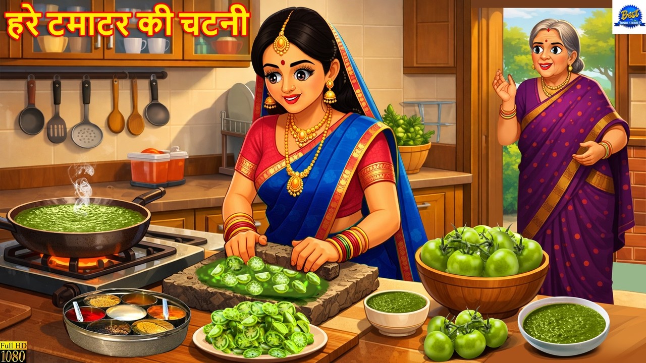 हरे टमाटर की चटनी | Hare Tamatar Ki Chutney | Saas Bahu | Hindi Kahani |Moral Stories |Hindi Cartoon
