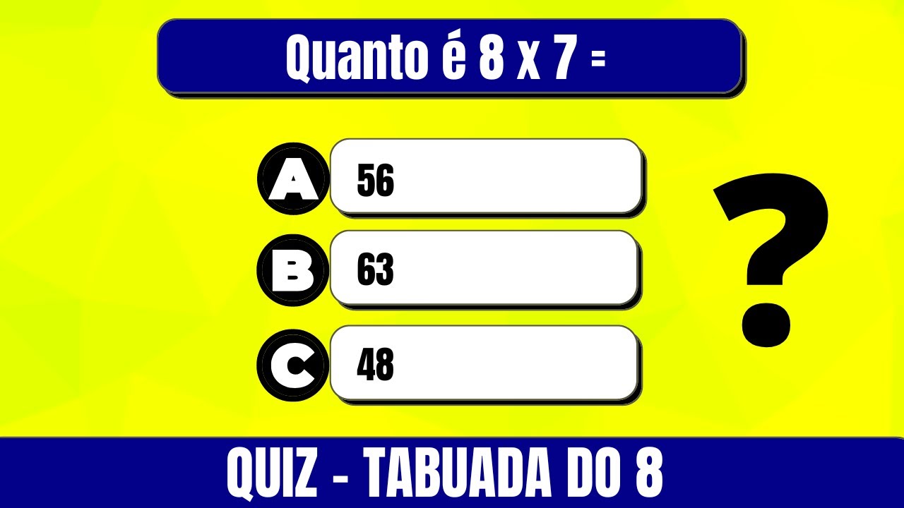 Desafie-se com o Quiz da Tabuada do 8! 🧠 Teste seus conhecimentos de multiplicação