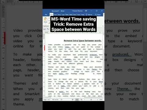 MS-Word Time saving Trick: Remove Extra Space between Words