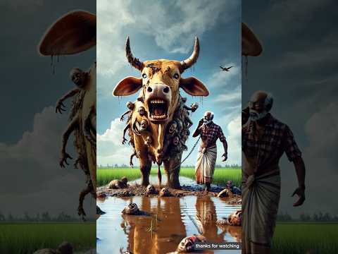The cow warreped in millions of zombies 😭 saved by farmers ,#ai #trending #farmer #humanity