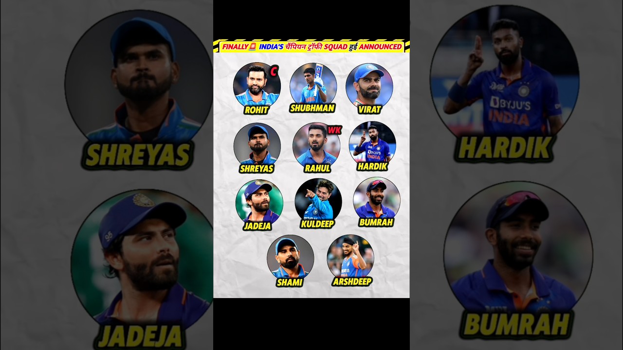 India's Squad & Playing 11 For Champion Trophy 2025 🔥 Siraj Not Selected 😥