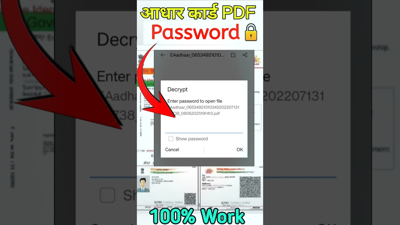 Aadhaar Card PDF Password Unlock Guide 🔓 | Step-by-Step Tutorial