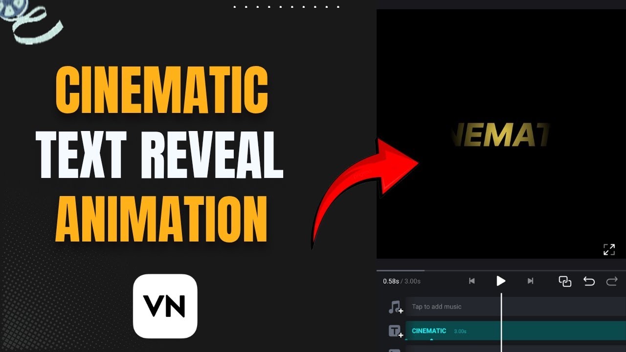 Cinematic Text Animation in VN Video Editor (2025)