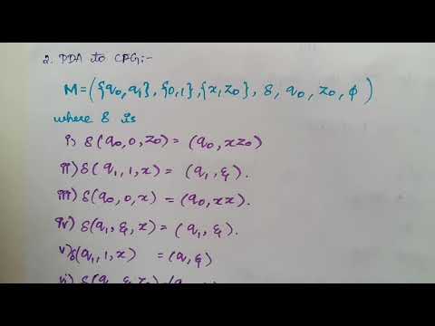 Conversion of PDA to CFG
