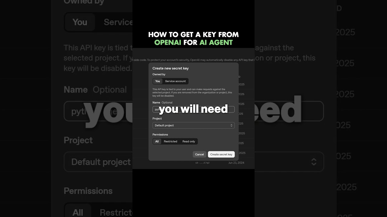 Getting Your OpenAI API Key for AI Agents π