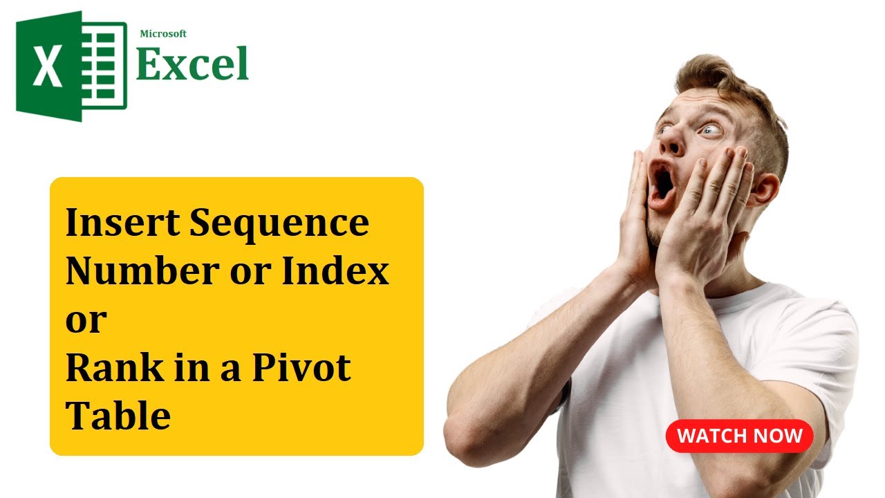 Excel: Add Sequence, Index & Rank in Pivot Tables