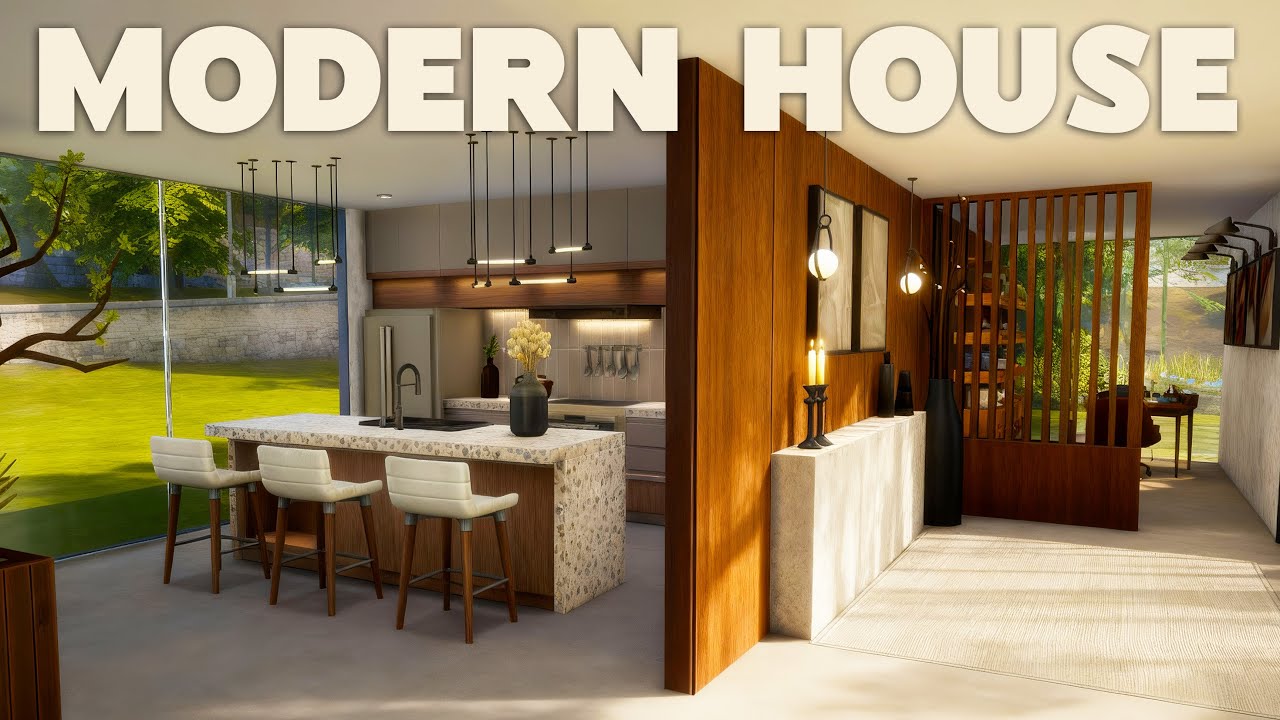 Modern Contemporary House Tour in Mt. Komorebi | The Sims 4 Speed Build & ASMR