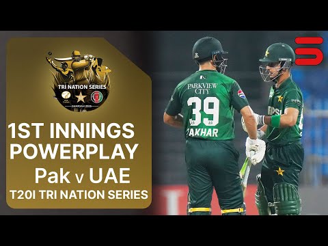 1st Innings Powerplay | UAE vs Pakistan | T20I Tri Nation Series 2025 | Match 2 | ECB | M3Q1K