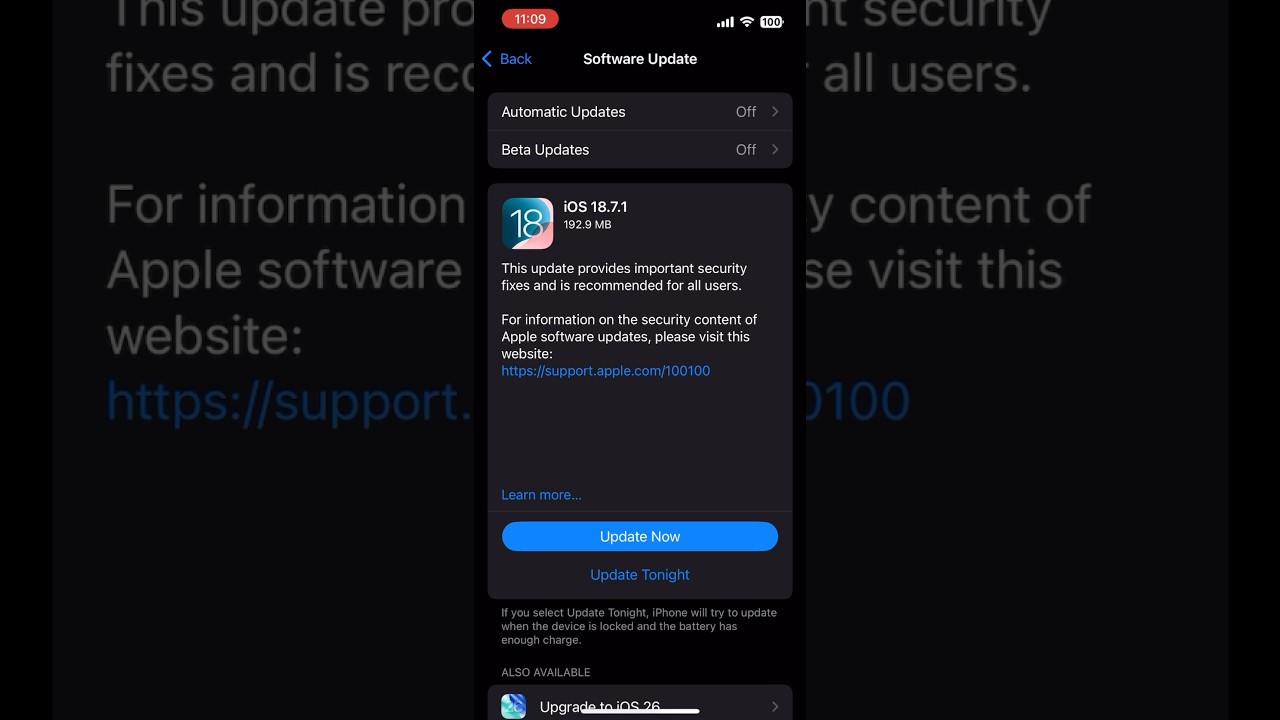 iOS 18.7.1 Update Now Available 📱