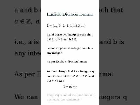 Euclid's Division Lemma #shorts #thesecuritybuddy