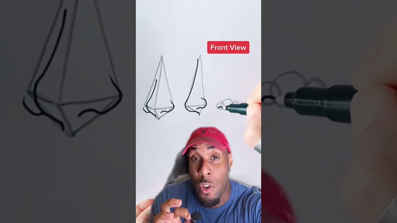 Easy Nose Drawing Guide for Beginners ✏️