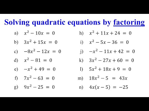 Solving Quadratic Equations by Factoring│Algebra