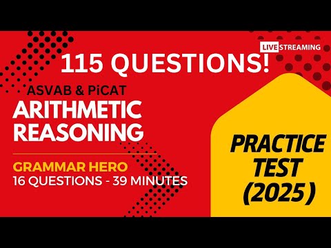 Grammar Hero's Arithmetic Reasoning Practice Test for the ASVAB, PiCAT, AFOQT, & OAR #acetheasvab