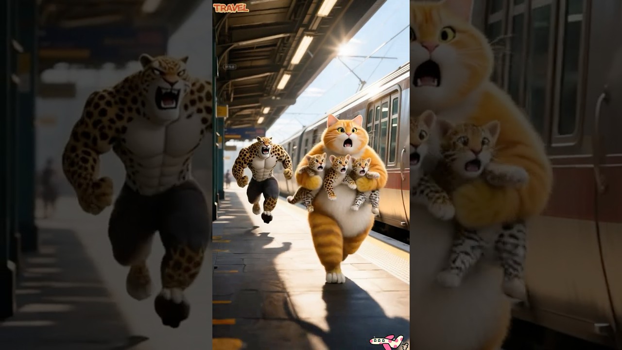 Epic Ginger Cat Steals and Raises a Leopard Cub! 🐱🦁