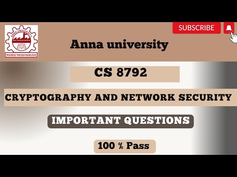 CS 8792 Cryptography and network security Important question ✔️👍| Be Prepare for the Exam 👍
