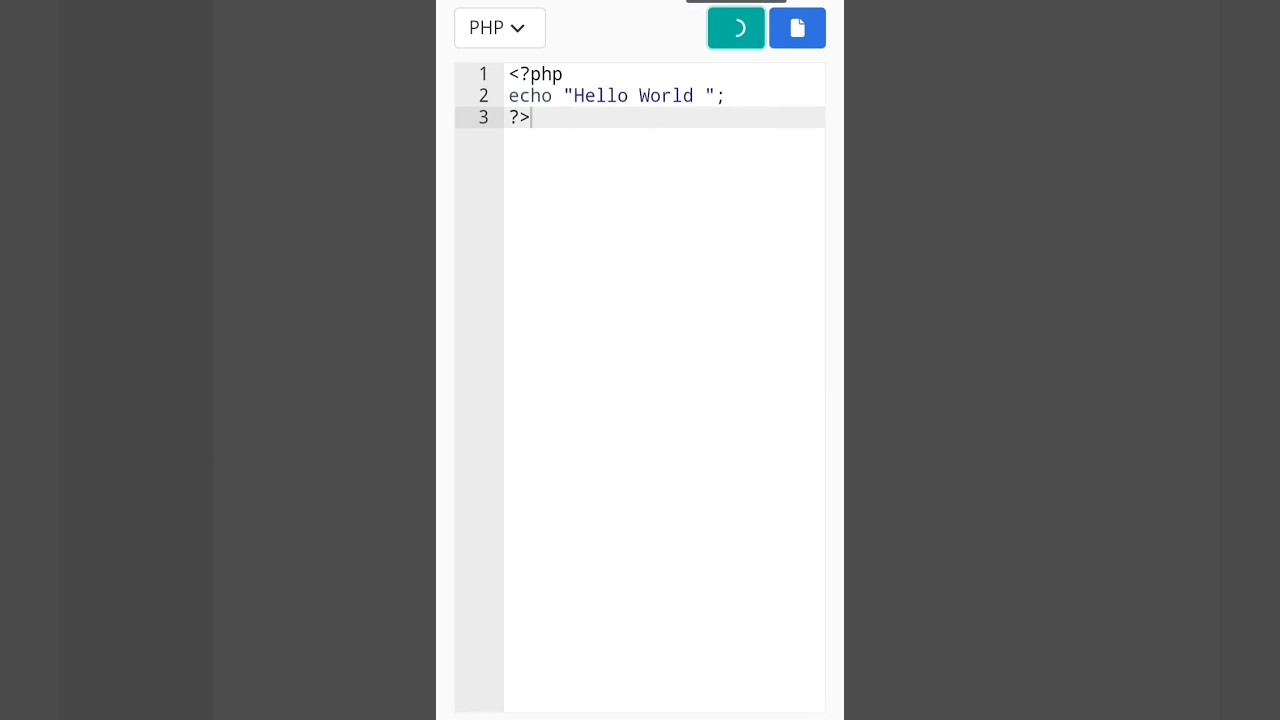 PHP Hello World Program on Mobile π±