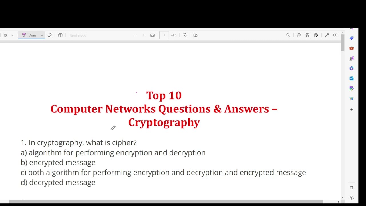 Cryptography - Computer Networks Questions & Answers MCQ