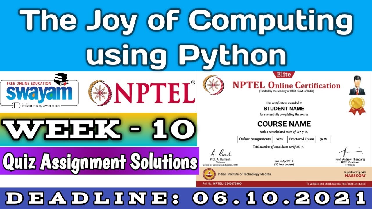 NPTEL Python Computing Week 10 Quiz Solutions 🐍