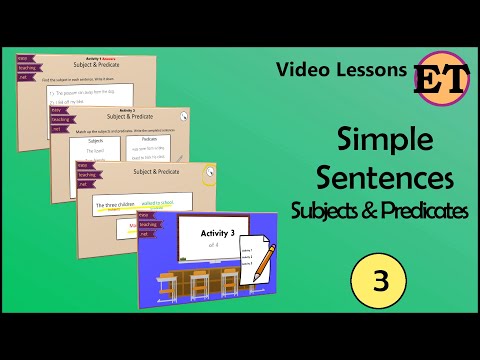Simple Sentences: Subject & Predicate | Video Lessons | EasyTeaching