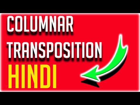 columnar transposition cipher |COMPUTER CRYPTOGRAPHY COLUMNAR CIPHER ENCRYPTION AND DECRYPTION Hindi