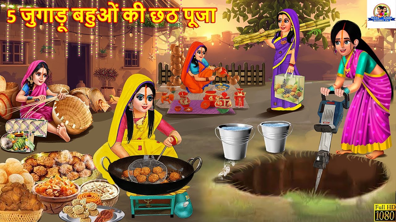 पांच जुगाड़ू बहुओं की छठ पूजा 🪔