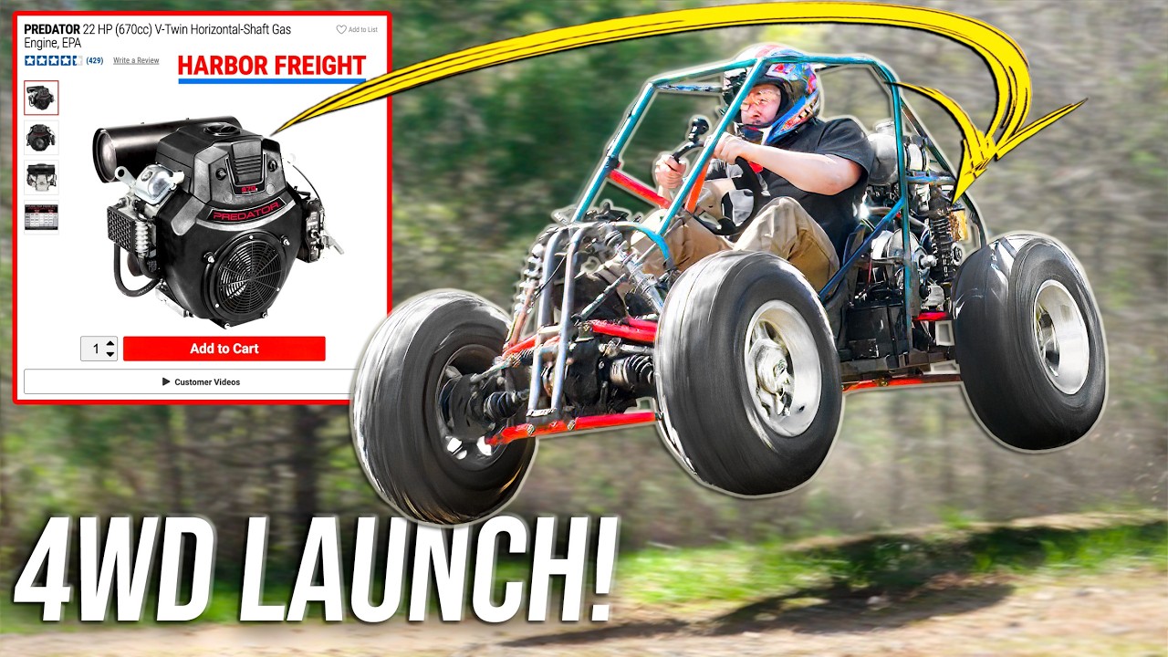 Installed Predator 670 V Twin on Our 4WD Go Kart 🚗