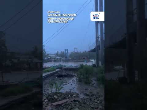 Hanging Bridge sa Palawan Nasira Dahil sa Bagyong Tino