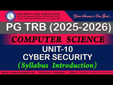PG TRB Computer Science (2025-2026) : Unit Io - Cyber Security (Syllabus Introduction)