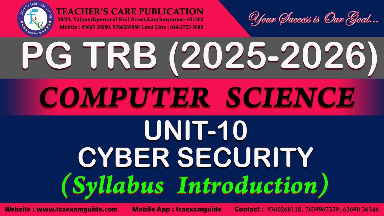 PG TRB Computer Science 2025-2026: Comprehensive Guide to Unit Io - Cyber Security 🔐