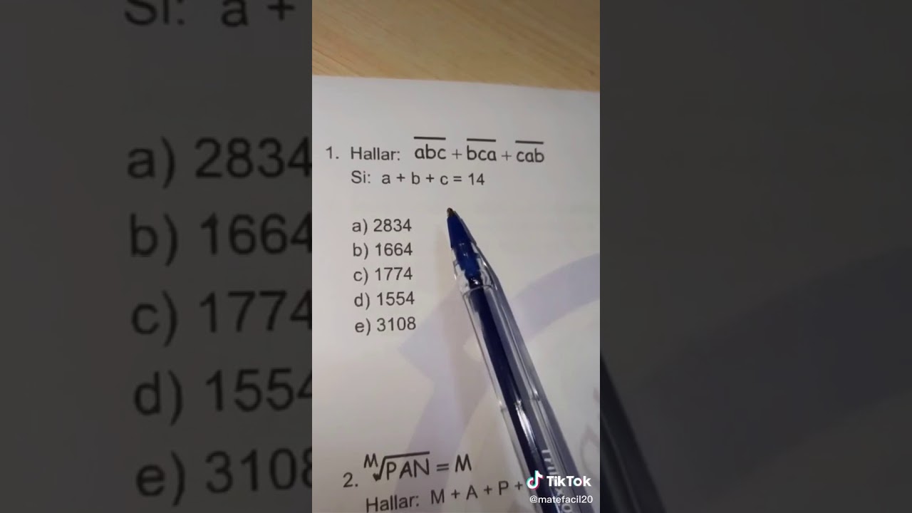 Ejemplo de problema para examen de admisión