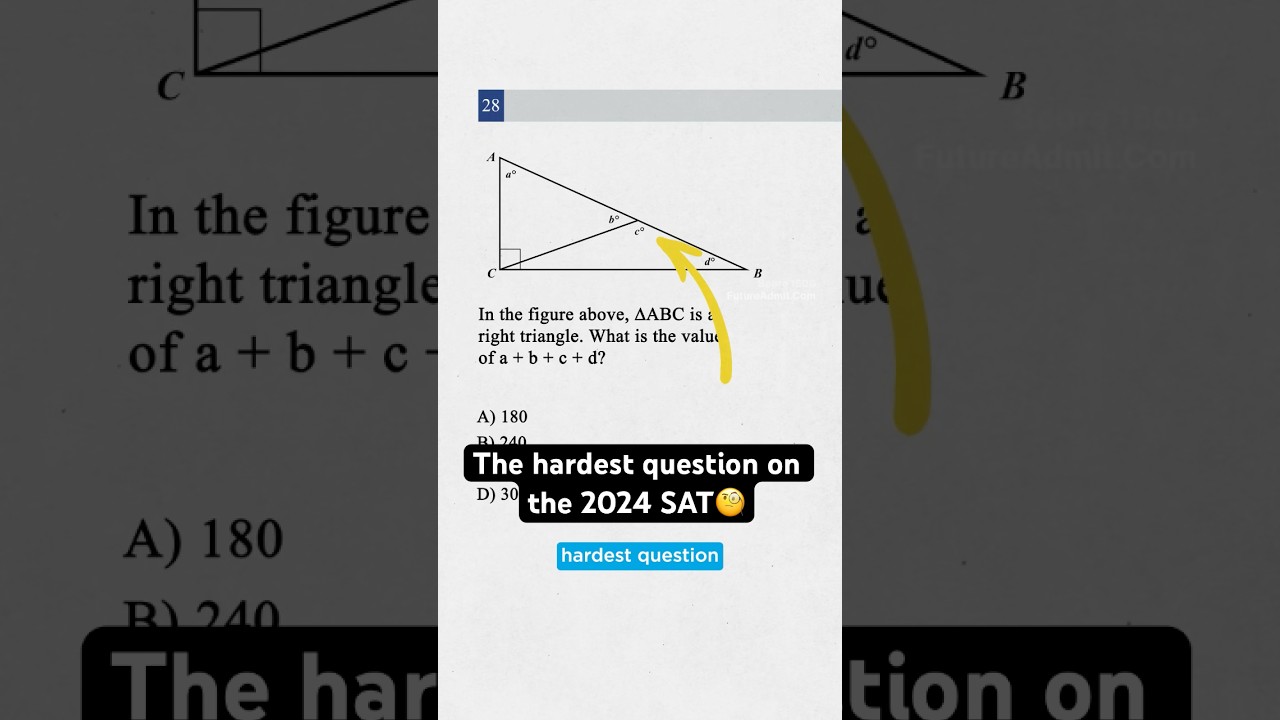 Crack the Most Challenging 2024 SAT Question! 🧠 (45-45-90 Triangle Challenge)