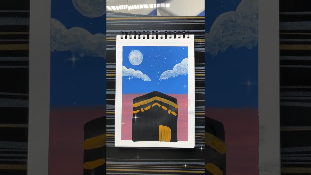 Create Stunning Kaaba Art: Step-by-Step Islamic Painting Tutorial ✨