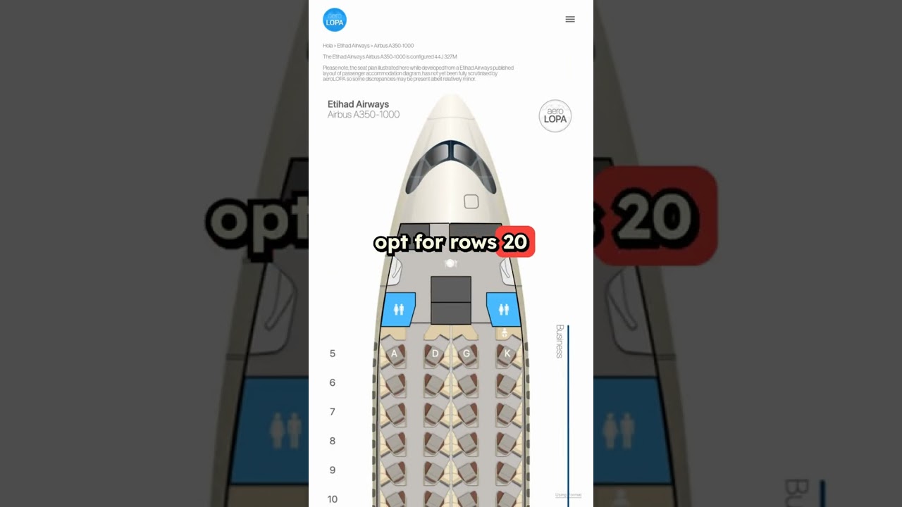 Etihad Airbus A350-1000 Seat Map ✈️