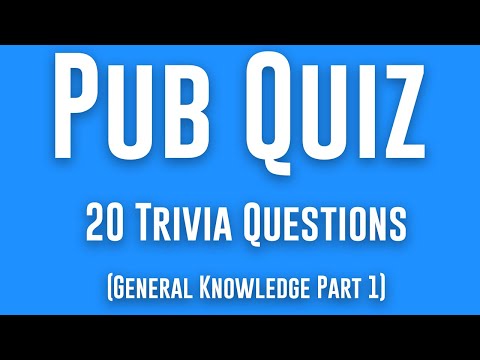 Pub Quiz: 20 Trivia Questions Read Out Loud For Trivia Night (General Knowledge Trivia Quiz) Part 1