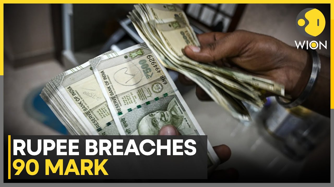 Indian Rupee Drops Below 90/USD Amid Economic Strains