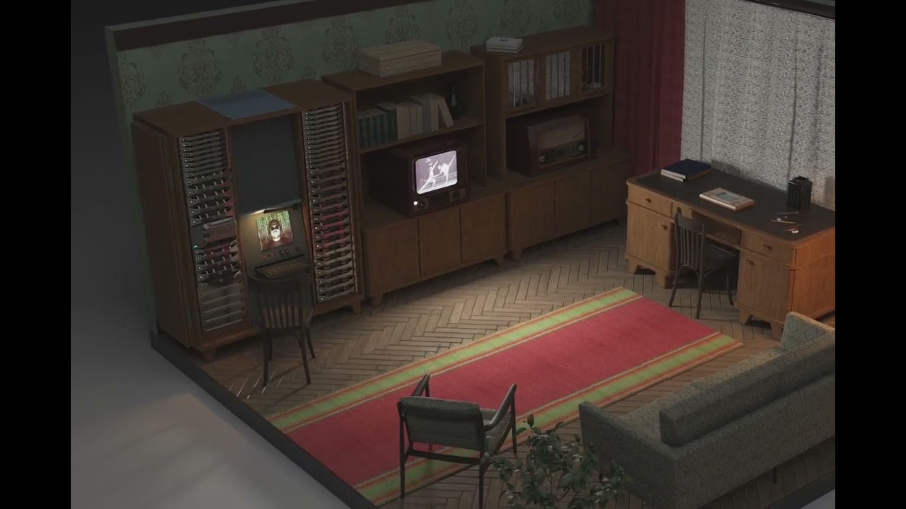 3D СОЦ-АРТ: Советская комната с шкафом 🖼️